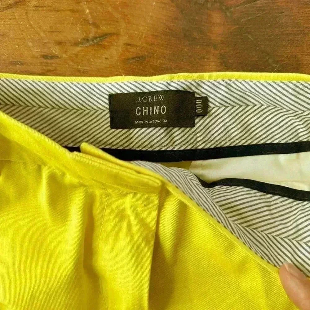 Yellow J. Crew Chino Shorts Cotton Size 000 - Picture 2 of 5